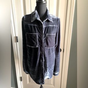 UMGEE USA Dusty Blue Velvet Tunic. Size L.